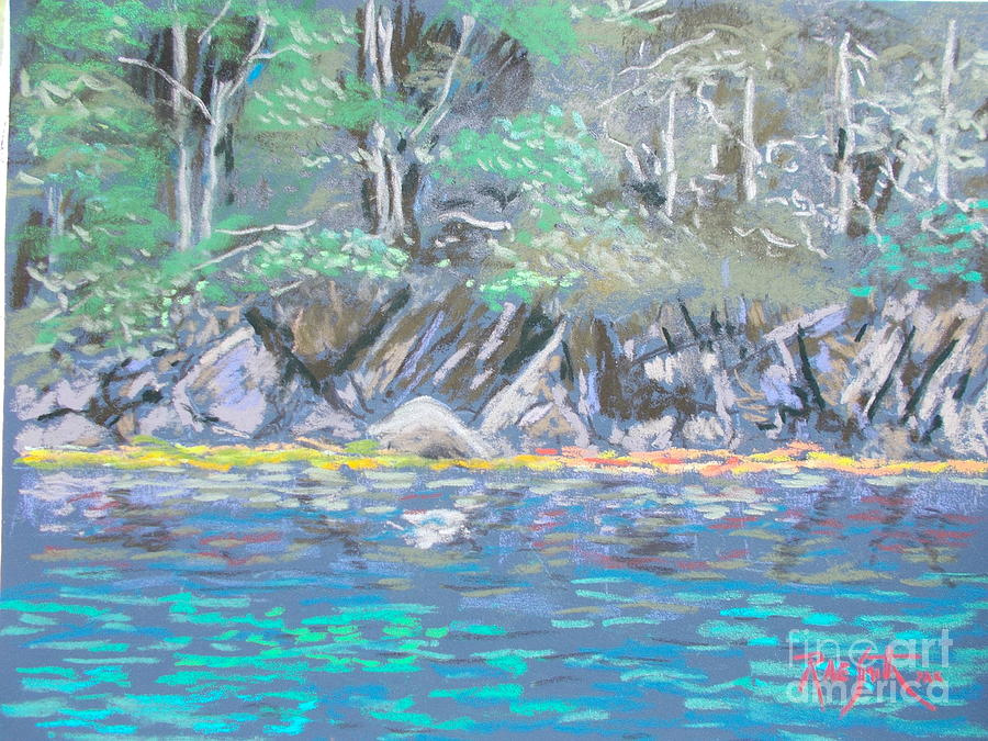 Along our shore Pastel by Rae  Smith PAC