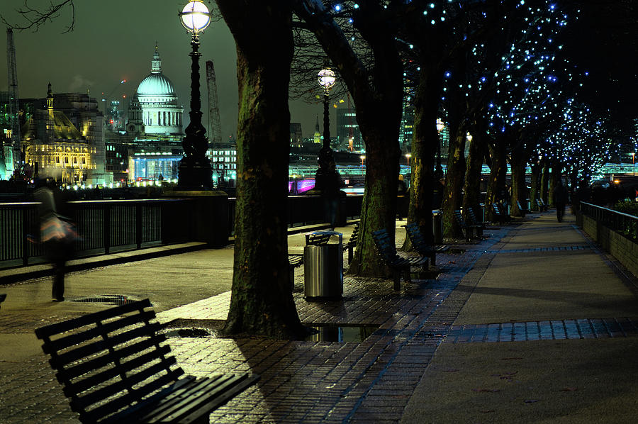 Along Thames River During Christmas Photograph by Angelo DeVal