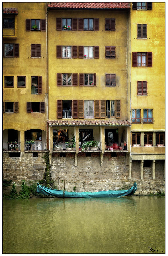 Along the Arno in Florence Photograph by Peggy Dietz