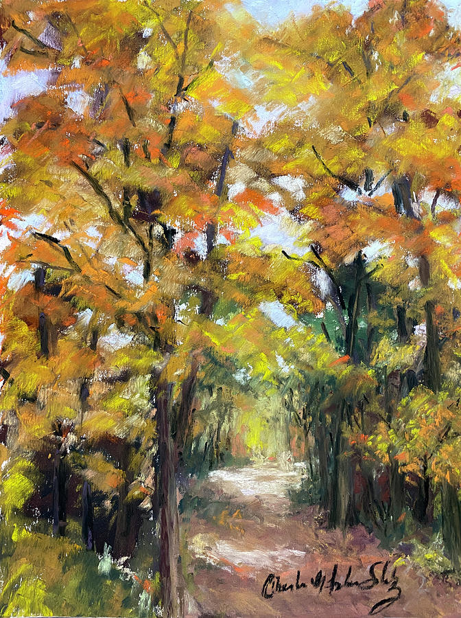 Along the Autumn Path Painting by Charlene Fuhrman-Schulz
