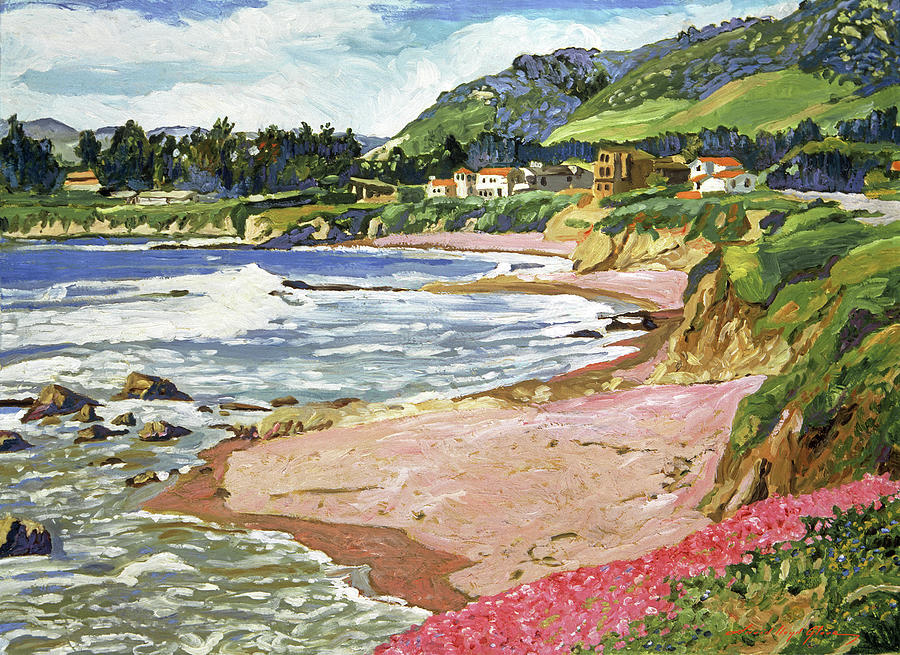 Landscape Painting - Along The Coast Highway by David Lloyd Glover