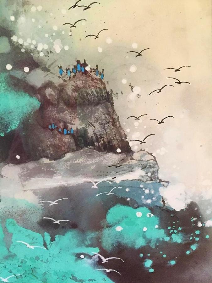 Along the Coast Painting by Vina Yang