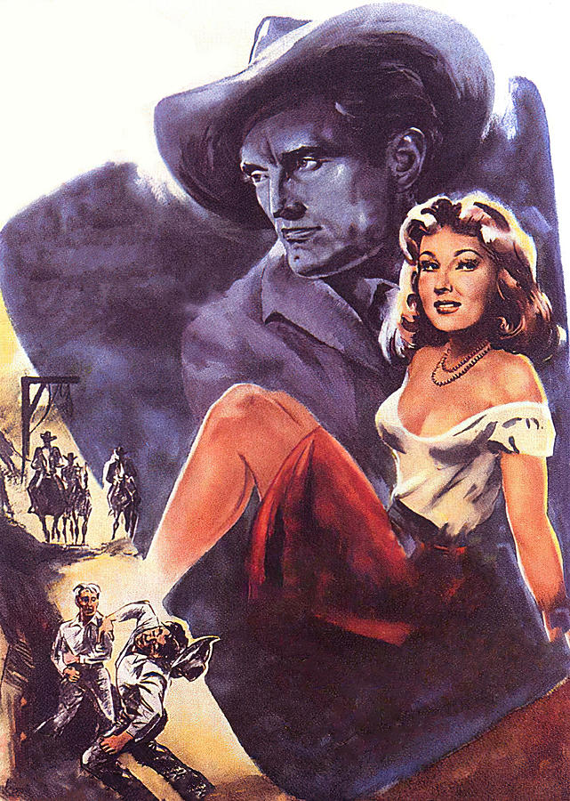 Kirk Douglas Painting - Along the Great Divide, 1951, movie poster painting by Klaus Dill by Movie World Posters