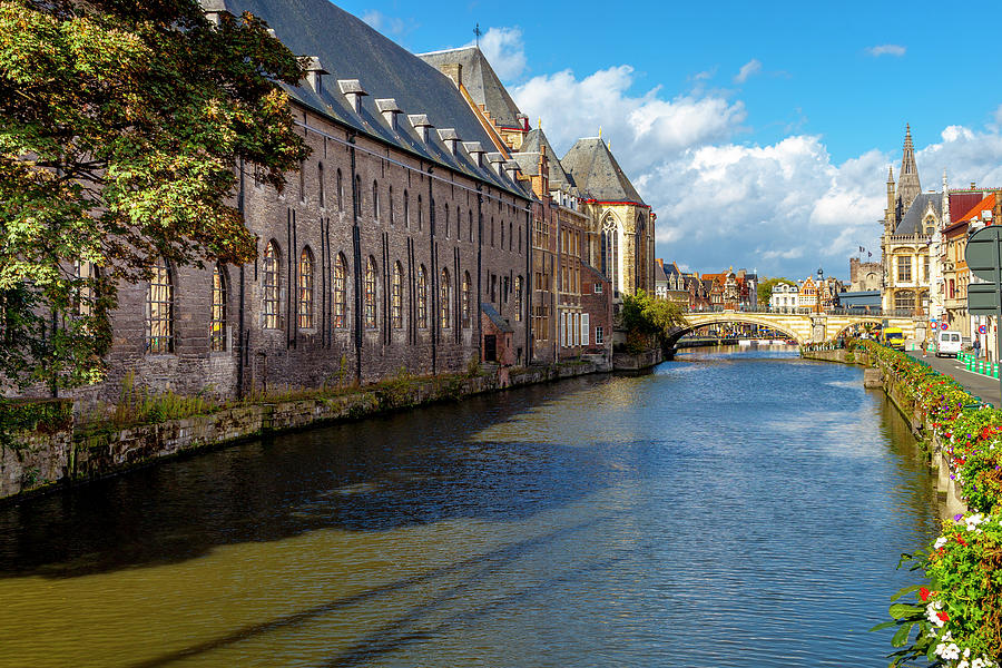 Along the Leie in Ghent Photograph by W Chris Fooshee