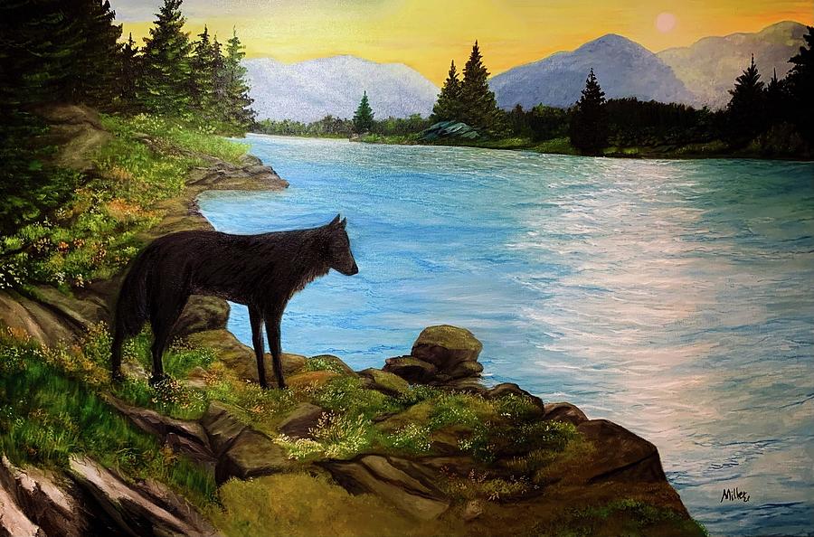 Along the river Painting by Peggy Miller