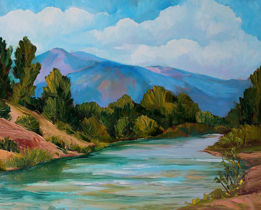 Along the San Juan River Painting by Marian Berg