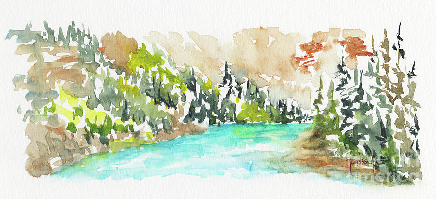 Along The Shores Of Moraine Lake Painting by Pat Katz