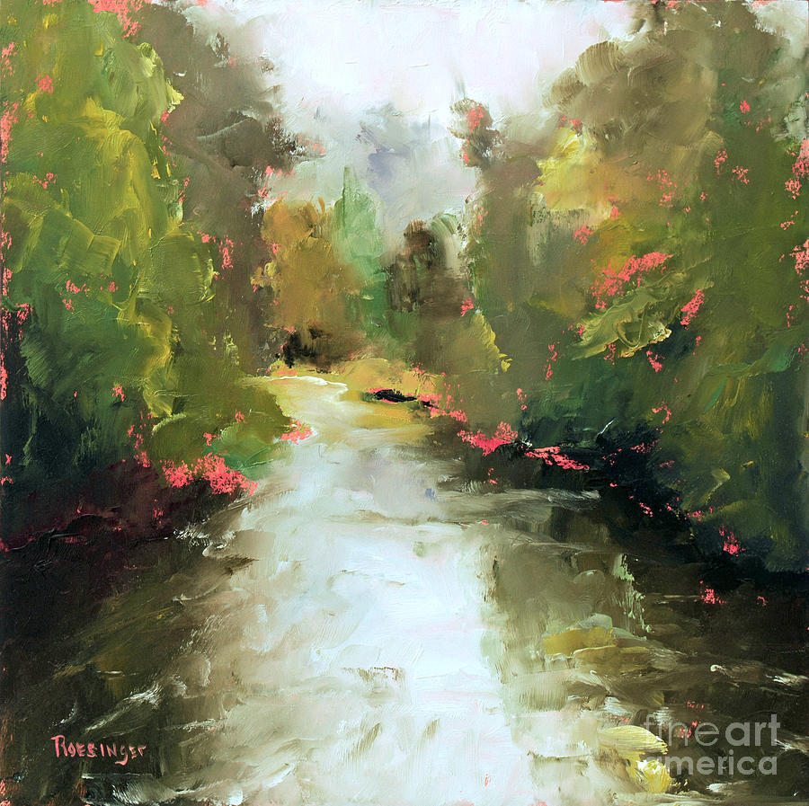 Landscape Painting - Along the Towpath by Paint Box Studio Landscape Painting - Along the Towpath by Paint Box Studio