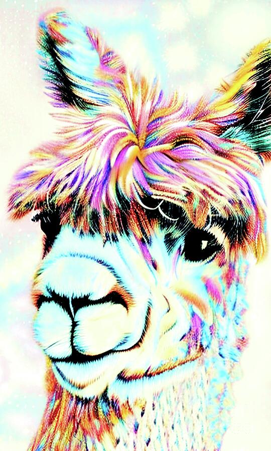 Alpaca of a thousand colors Digital Art by Chris Bee