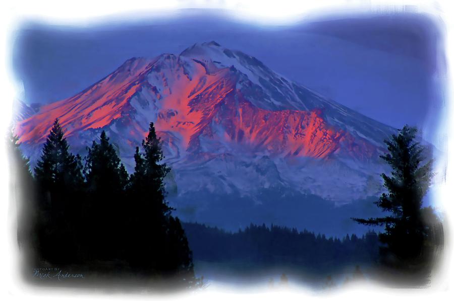 Alpen Light On Mt Shasta Photograph by Mick Anderson