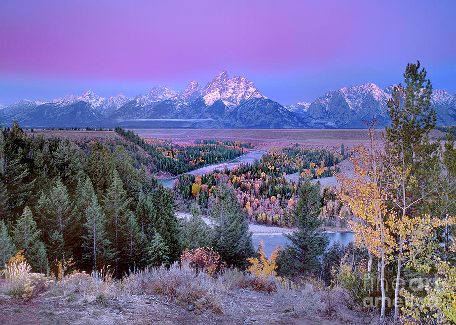 Alpenglow Snake River Overlook Grand Tetons Np Photograph by Dave Welling