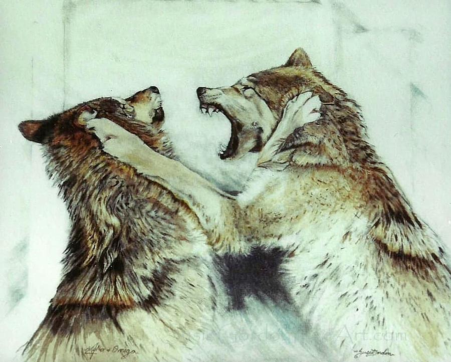 Wolves Painting - Alpha and Omega wolves by Susie Gordon