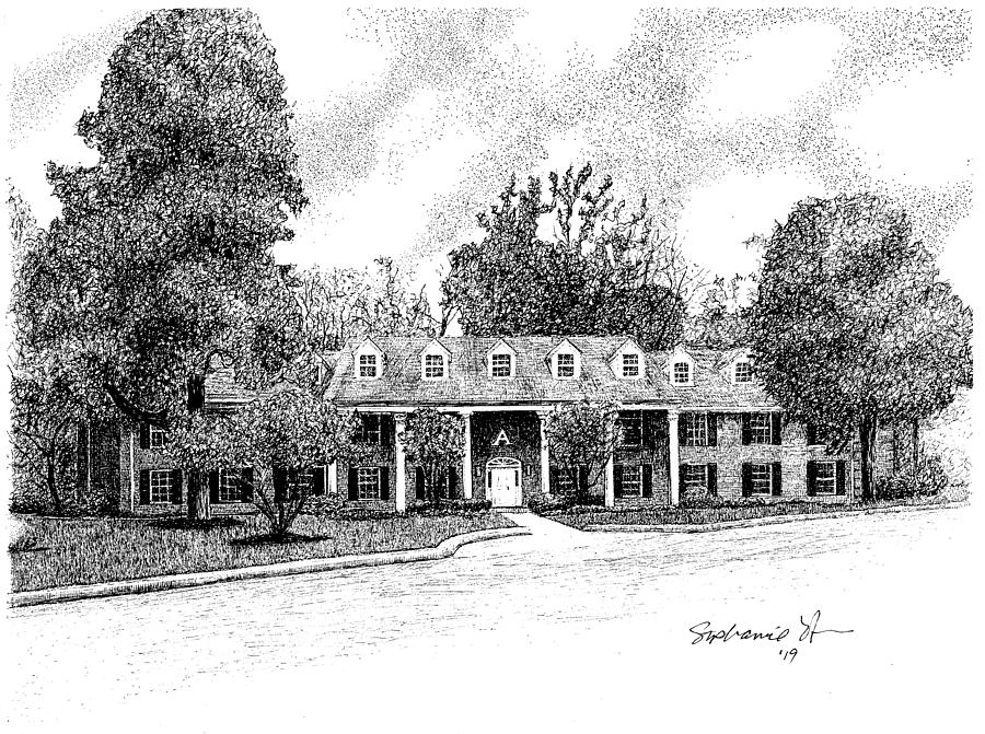 Alpha Phi Sorority House, Butler University, Indianapolis, Indiana Drawing by Stephanie Huber
