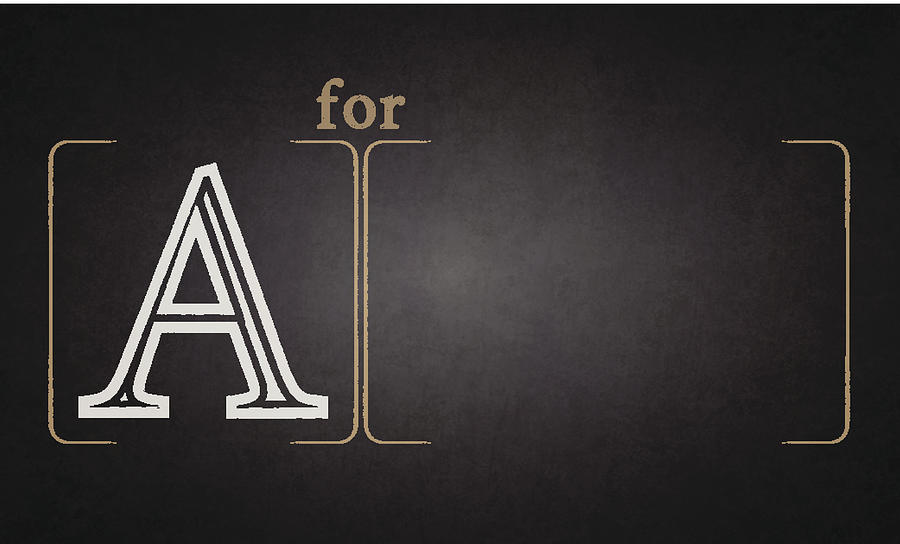 Alphabet - A on blackboard Drawing by Desifoto