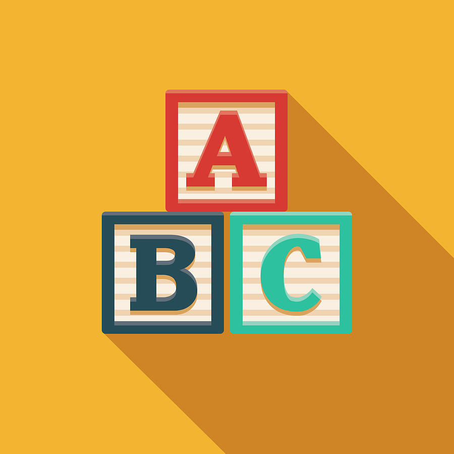 Alphabet Blocks Childrens Toy Icon Drawing by Bortonia