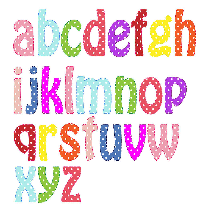 Alphabet in Colorful Lowercase. Digital Art by Tom Hill - Pixels