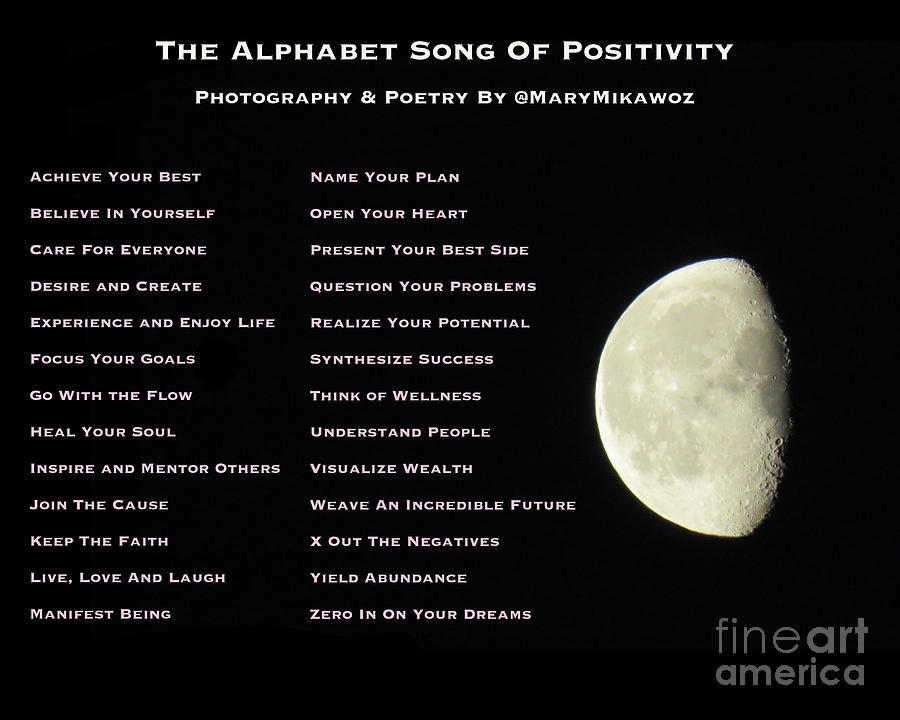 Alphabet Song of Positivity Photograph by Mary Mikawoz