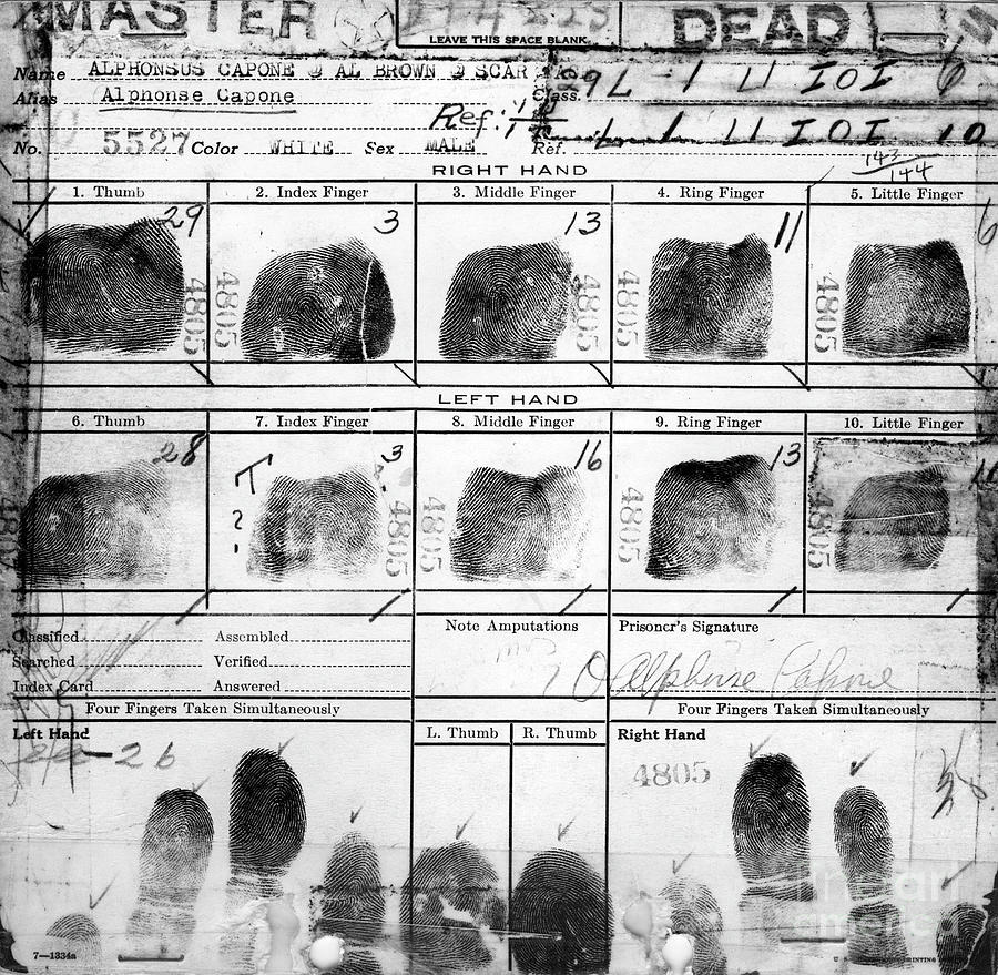 Alphonse Capone's Fingerprints Photograph by Granger - Fine Art America