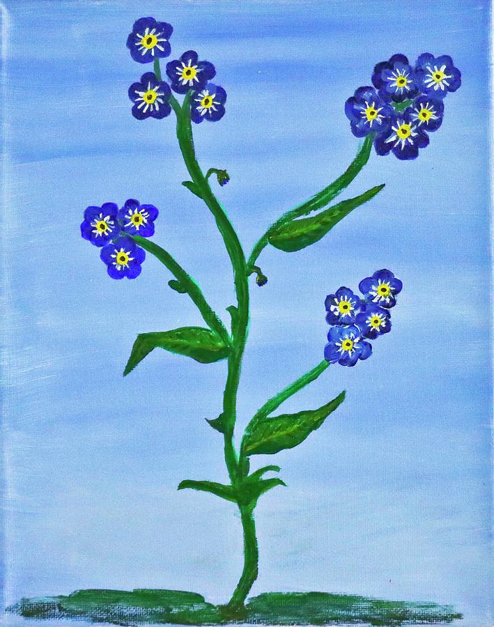 Alpine Forget Me Nots Painting