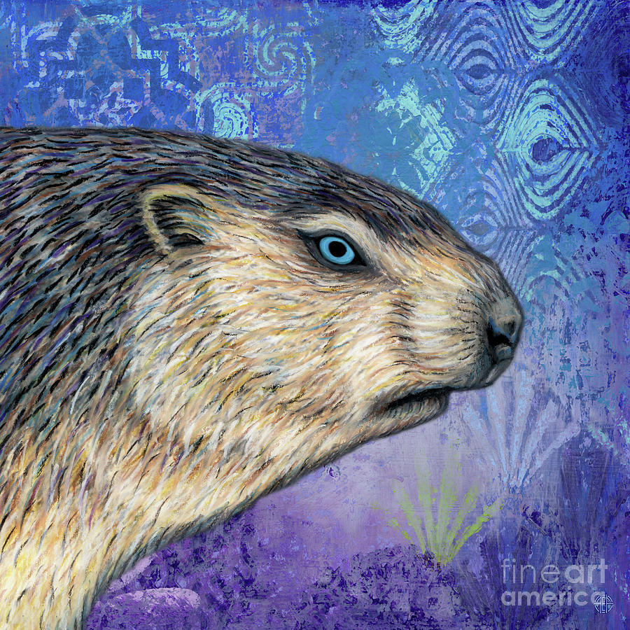 Alpine Marmot Abstract Painting by Amy E Fraser