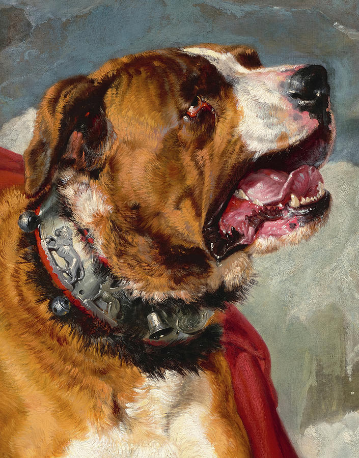 Dog Painting - Alpine Mastiff by Edwin Landseer