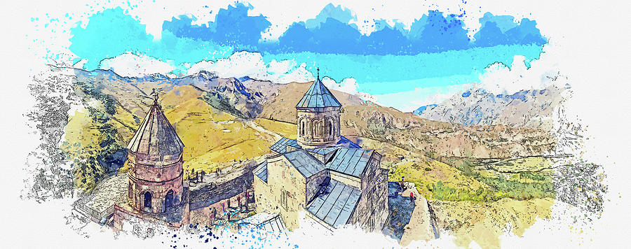 Alpine Monastery, Ca 2021 By Ahmet Asar, Asar Studios Painting
