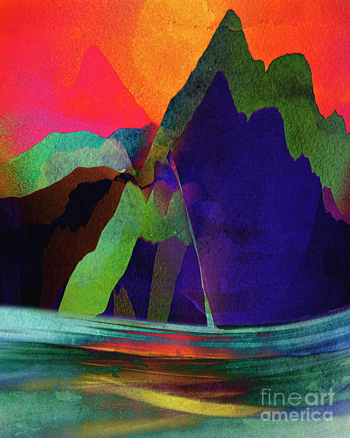 Alpine Sunset Digital Art by Edmund Nagele FRPS