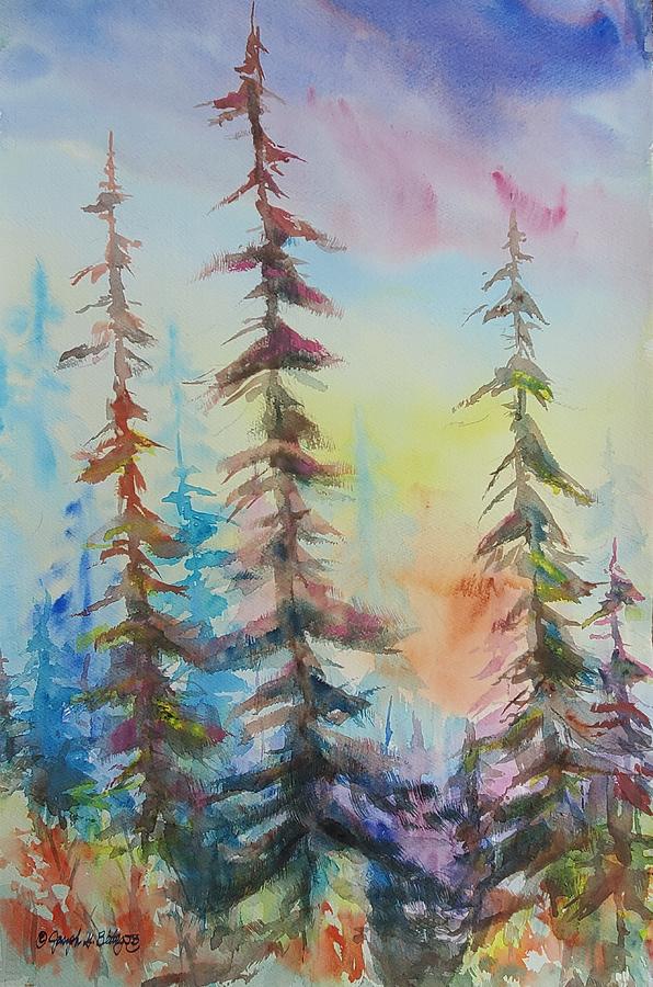 Alpine Trees 1 Painting by Joe Beitey - Fine Art America