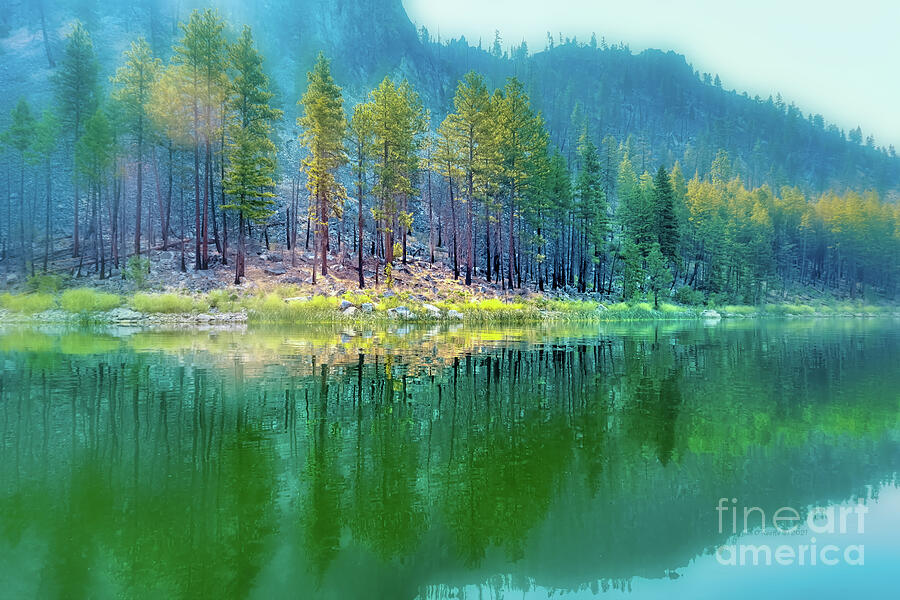 Alta Lake Reflections Digital Art by Jean OKeeffe Macro Abundance Art