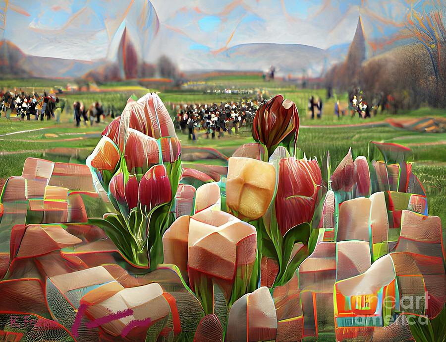 Altairs Tulip Field Digital Art by Karen Francis