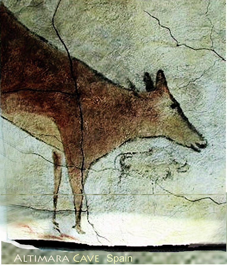 Altamira Antelope Digital Art by Asok Mukhopadhyay