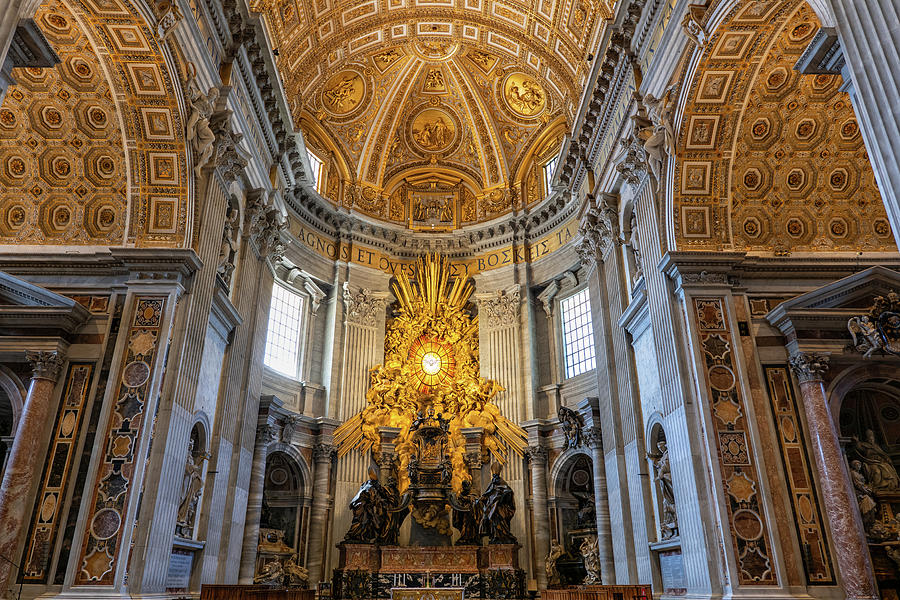 Altar In Basilica of St Peter In Vatican Photograph by Artur Bogacki ...