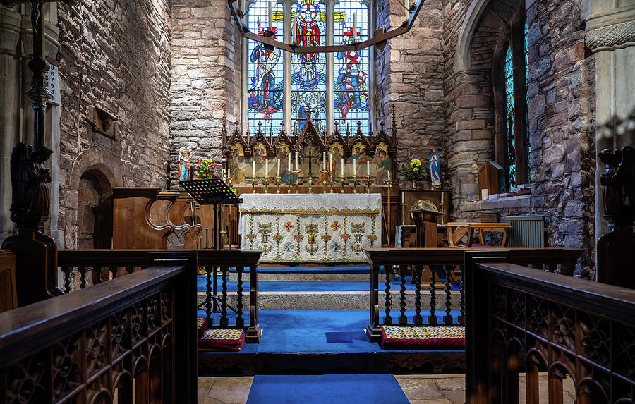 Altar in the church of Cockington Village near Torquay Photograph by ...