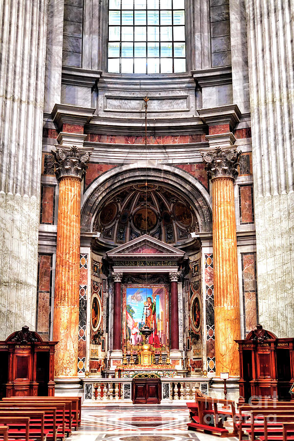 Altar of Saint Joseph at Saint Peters Basilica in Vatican City Rome Photograph by John Rizzuto