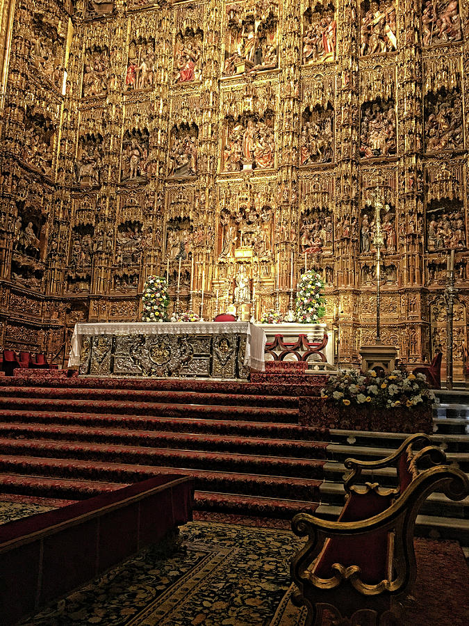 Altar of the Cathedral of Seville Photograph by Angel Jesus De la Fuente
