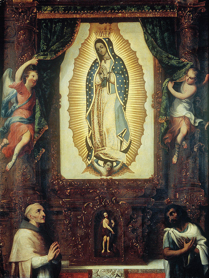 Altarpiece of the Virgin of Guadalupe with Saint John the Baptist, Fray ...