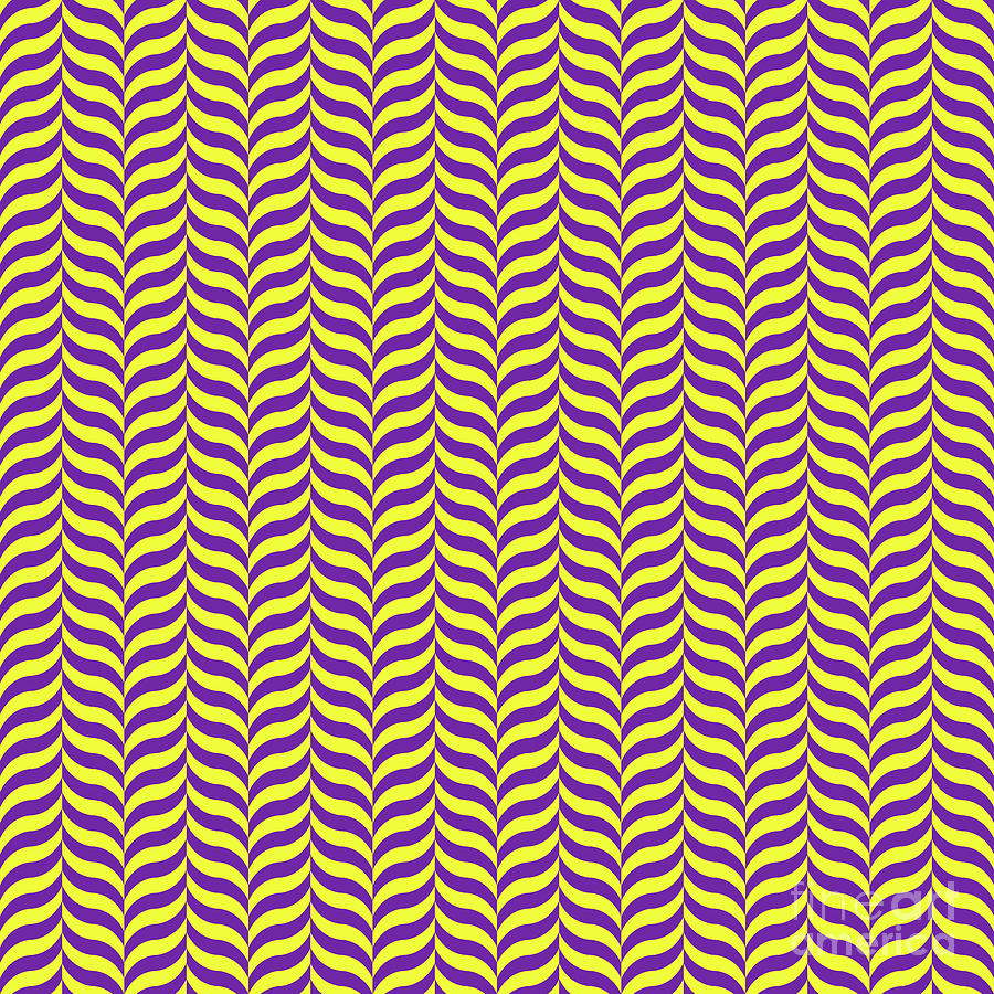Alternating Curve Wave Chevron Pattern In Sunny Yellow And Iris Purple N.2877 Painting