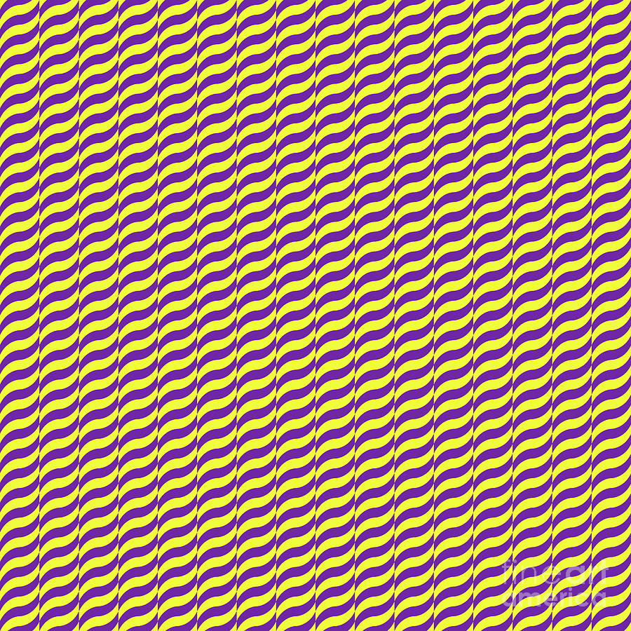 Alternating Wave Stripe Pattern In Sunny Yellow And Iris Purple N.2024 Painting