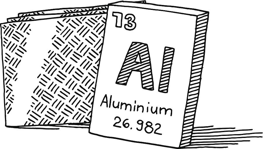 Aluminium Chemical Element Drawing Drawing by FrankRamspott