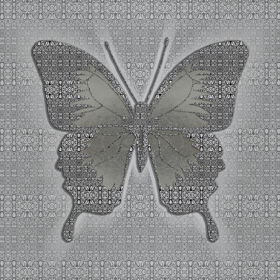 Aluminum and Black Butterfly  Digital Art by Diego Taborda