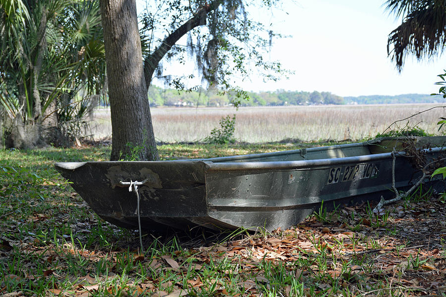 Aluminum Boat at Rest in Beaufort South Carolina Photograph by Bruce Gourley