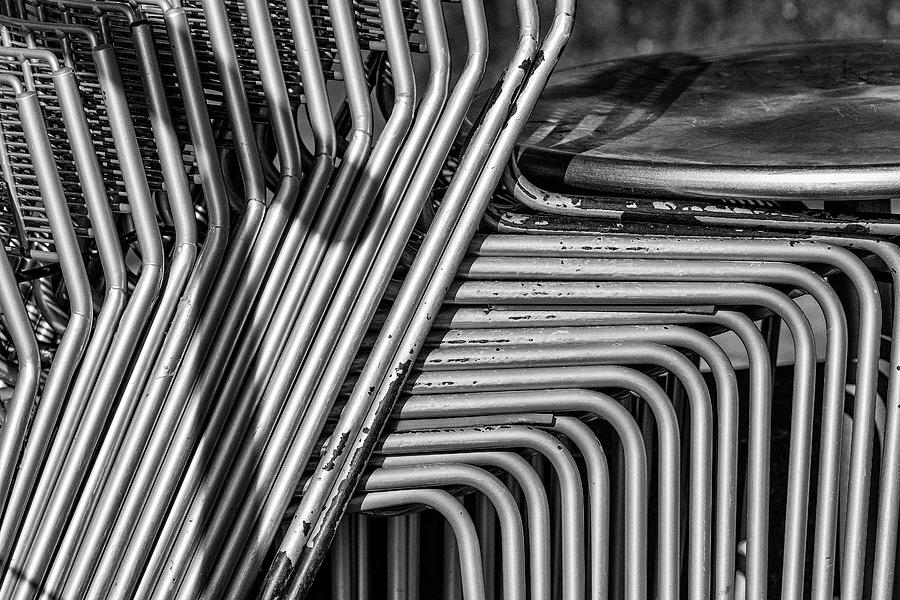 Aluminum Tubular Chair Abstract Photograph by Cate Franklyn