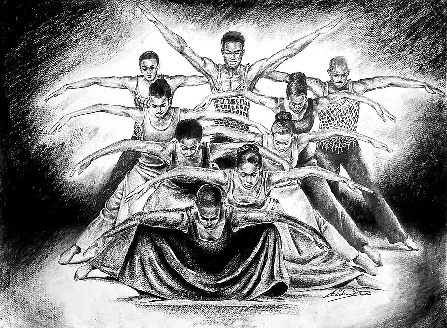 Alvin Ailey Revelations Study of Pilgrim of Sorrow Drawing by Alphonso Edwards II
