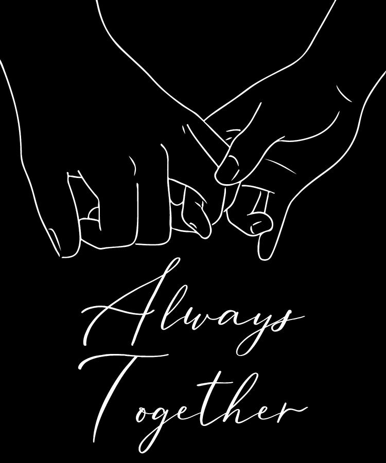 Always Together hand written Text, Cute Couple Drawings, Holding Hands  Drawing , Romantic Couple Art Ornament by Mounir Khalfouf - Pixels