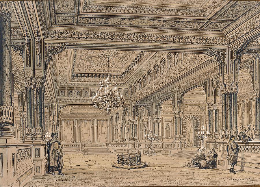 Amadeo Pre  Malta 1816  1882 Constantinople Interior of the   Palace in Istanbul Painting by MotionAge Designs