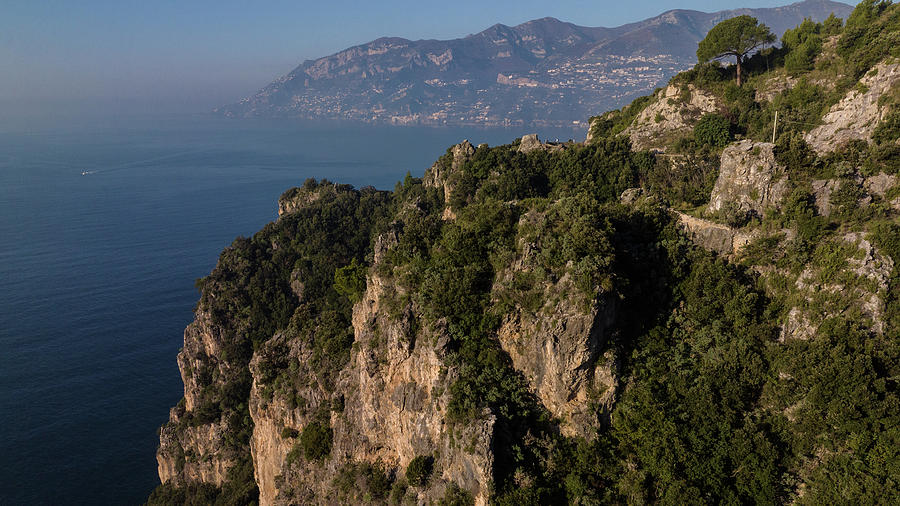 Amalfi Coastline Aerial with Rock formation  Photograph by John McGraw