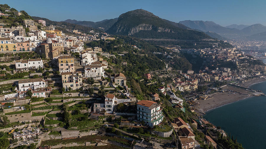 Amalfi Coastline with houses on mountain  Photograph by John McGraw