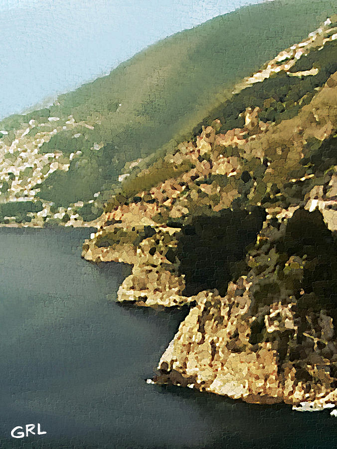 Amalfi Drive 2 Coastal Cliffs Italy Tyrrhenian Sea Detail Painting by G Linsenmayer