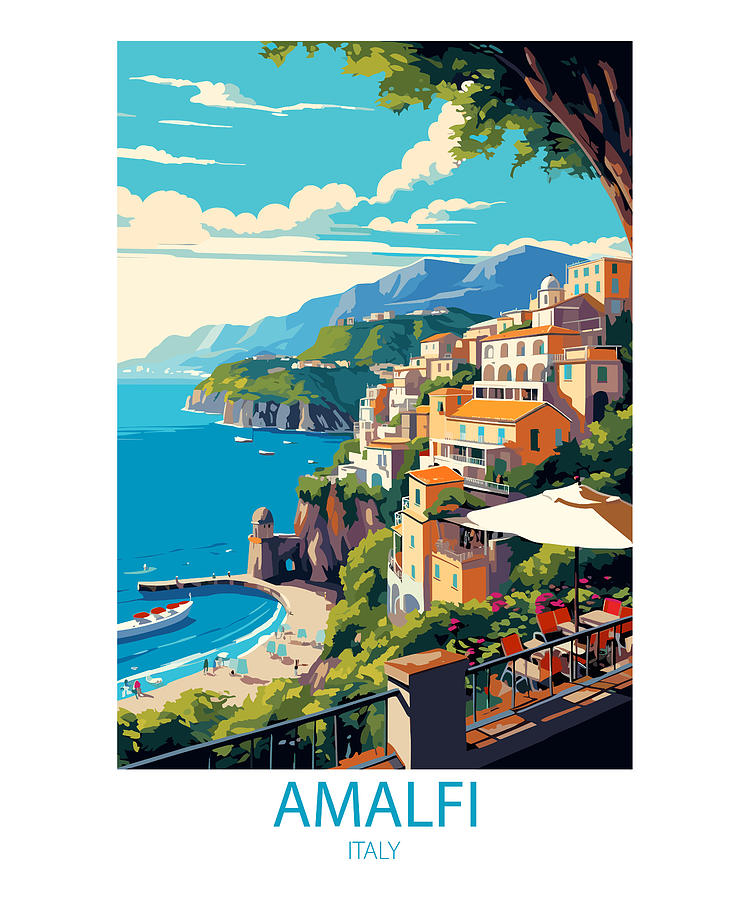 Grand Canyon National Park Mixed Media - Amalfi Italy by Travel Posters