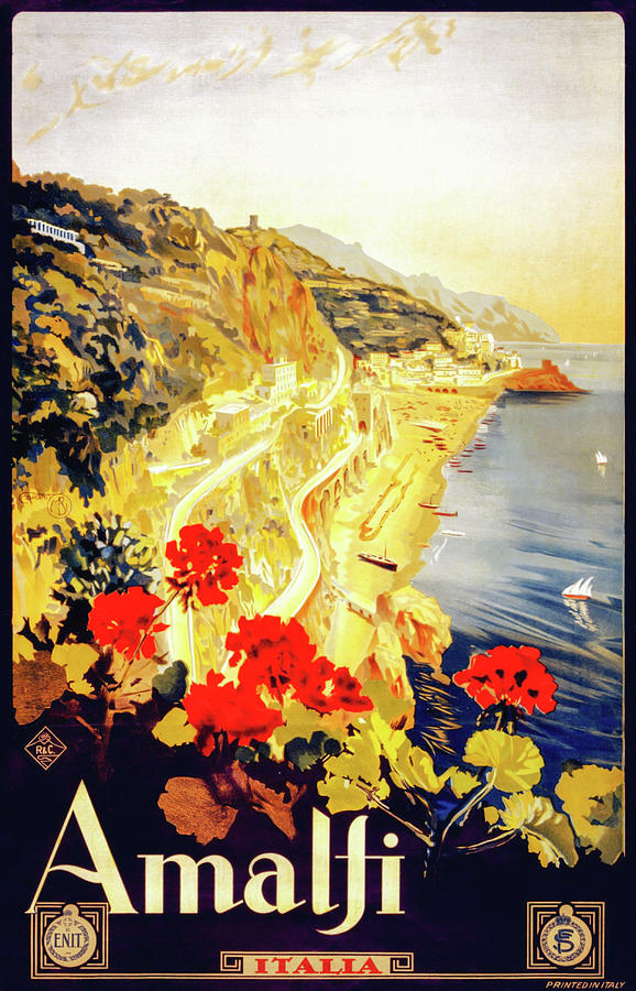Amalfi Italy Vintage Travel Poster Mixed Media by Joseph S Giacalone